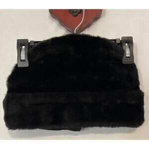 Vintage Dobbs Fifth Ave NY Ambassador Large Black Faux Fur Hat w/Ear Flaps! M311